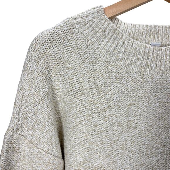 J. Jill Sweater S Natural Marl Speckled Mock Neck Pullover Cotton Alpaca - Picture 6 of 7